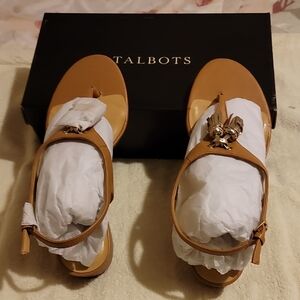 Talbots Brown Women's Sandals with Gold Accents